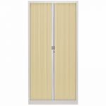 ARMOIRE MÉTAL CLASSTOUT COLOR - A RIDEAUX - L. 90 X H. 180 CM  - CORPS ALUMINIUM  - RIDEAUX HÊTRE
