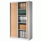 ARMOIRE À RIDEAUX MONOBLOC ECO-CONÇUE DÉCOR H 198 X L 100 CM CORPS ALU/RIDEAUX HÊTRE