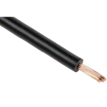 FIL DE CÂBLAGE, SECTION 1 MM², 1000 V NOIR CUIVRE, MAXIMUM +70 °C, 25M ( PRIX POUR BOBINE DE 25 MÈTRES ) - RS PRO