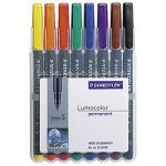 LUMOCOLOR FEUTRE PERMANENT STAEDTLER LUMOCOLOR  - 0,6 MM - COLORIS : ASSORTIS - ETUI DE 8