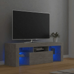 MEUBLE TV AVEC LUMIÈRES LED GRIS BÉTON 120X35X40 CM