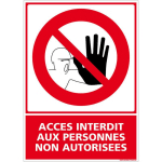 SIGNALETIQUE.BIZ FRANCE - PANNEAU ACCÈS INTERDIT AUX PERSONNES NON AUTORISÉES. STICKER ACCÈS INTERDIT AVEC TEXTE, PANNEAUX PVC OU ALU - ALUMINIUM 2