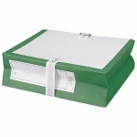 LOT DE 25 - POCHETTE ARCHIVES À SOUFFLET FAST GRANDE CAPACITÉ À SANGLE DOS 10 CM VERTE