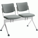 POUTRE CAMPUS TAPISSÉE TISSU POUR VISITEUR - 2 PLACES - GRIS - QUADRIFOGLIO