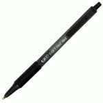 STYLO A BILLE BIC SOFT FEEL CLIC - POINTE MOYENNE RETRACTABLE - ENCRE NOIRE - CORPS CAOUTCHOUC ANTI-FATIGUE - LOT DE 12