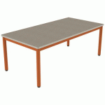 TABLE CARÉLIE 160X80 T3 STRAT POLY. ÉRABLE GOT. BEIGE/PAPAYE - MOBIDECOR