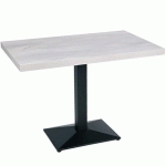 TABLE DE RESTAURANT DUROLIGHT WHITE OAK ET PIED NOIR 110 X 68 CM