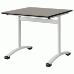 TABLE MALIBU 80X80 T5 DL STRA ANTIB GRIS U727/NOIR BLC 9016
