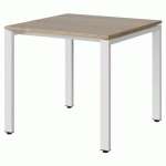 TABLE MALIBU 80X80 T5 SOUDÉ STR ABS CHÊNE 1146/BLC 9016