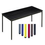 TABLE POLYVALENTE RECTANGLE - L. 140 X P. 70 CM - PLATEAU NOIR - PIEDS GRIS