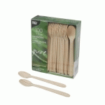 100 CUILLÈRES À CAFÉ PAPSTAR, BOIS « PURE » 11 CM