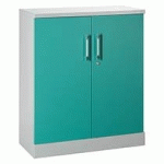 ARMOIRE PORTES BATTANTES COULEURS FUN H 107 CM - VERT