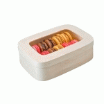 BOÎTE POUR 9 MACARONS 18X12.8X5 CM BOIS NATUREL (VENDU PAR 40)