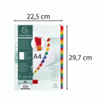 LOT DE 2 - INTERCALAIRE A4 CARTE BRISTOL BLANCHE EXACOMPTA 31 POSITIONS NUMÉRIQUES MULTICOLORES - 1 JEU