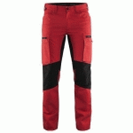 PANTALON DE TRAVAIL SERVICES STRETCH ROUGE/NOIR TAILLE 56 - BLAKLADER