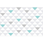 PAPIER PEINT INTISSÉ TRIANGLES GRIS BLANC TURQUOISE - PEINTURE MURALE GRAND - DIMENSION HXL: 190CM X 288CM