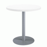 TABLE DE RÉUNION RONDE ECLA BLANC Ø 80 CM PIÈTEMENT ALUMINIUM