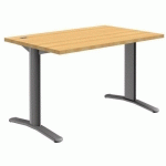 TABLE DROITE PURE 120X80 PLATEAU HETRE PIETEMENT ALUMINIUM - QUADRIFOGLIO