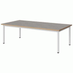 TABLE MALIBU 160X80 T1 4P STRA ALAISÉ BÉTON F186/BLC 9016