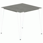 TABLE RÉUNION LORI 80 X 80 CM PLATEAU BÉTON PIED BLANC - MBA