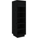 VIDAXL - ARMOIRE À CHAUSSURES NOIR 30X34X105 CM BOIS DE PIN MASSIF