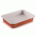 BARQUETTE LAQUÉE 1.360 ML 24X17.9X4.2 CM ALUMINIUM CUIVRE (VENDU PAR 100)