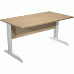 BUREAU DROIT PIEDS L EN MÉTAL FAST 140 CM - CHÊNE CHROME