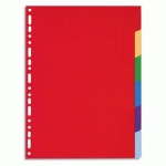 INTERCALAIRES POLYPROPYLÈNE OPAQUE SEMI RIGIDE 6 POSITIONS - A4 - COULEURS ASSORTIES - LOT DE 25