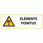 LOT DE 3 - SIGNALÉTIQUE DE DANGER - PICTO ÉLÉMENTS POINTUS - W022 - ISO 7010 - 297 X 105 MM - VINYLE SOUPLE AUTOCOLLANT