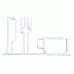 PICTOGRAMME NEOSIGN 3D MUR RESTAURATION BLANC - MANUTAN COLLECTIVITÉS