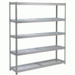 RAYONNAGE RAPID 1 2440X1525X915 5 TAB GRILLAGÉE GRIS