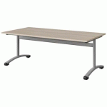 TABLE MALIBU 160X80 T3 DL STRA ABS ACACIA/GRIS 9006