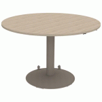 TABLE MANO MOB RÉGLABLE Ø120 STRAT ABS ÉRABLE G./NOISETTE - MOBIDECOR