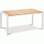 TABLE PAROS 160 X 90 CM BLANC/TECK