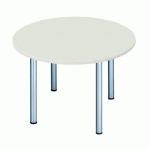 TABLE RONDE L 120 CM EXCELLENS PLATEAU BLANC 4 PIEDS MÉTALALUMINIUM
