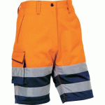 BERMUDA DE TRAVAIL HAUTE VISU. MARINE/ORANGE FLUO XXL PHBE2 - DELTAPLUS
