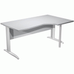 BUREAU 90° DROIT PIEDS L MÉTAL FAST - 160CM - GRIS