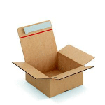 CAISSE À MONTAGE INSTANTANÉ ET FERMETURE ADHÉSIVE EN CARTON SIMPLE CANNELURE BRUN - L.INT. 20 X L.15 X H.15 CM - LOT DE 20