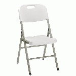 LOT DE 4 - CHAISE PLIANTE POLYVALENTE - POLYÉTHYLÈNE BLANCHE