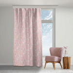 RIDEAUX - ABSTRACT PATTERN WITH PALM LEAVES - PALE PINK DIMENSION HXL: 150CM X 130 CM (1 RIDEAU)