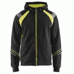 SWEAT ZIPPÉ À CAPUCHE NOIR/JAUNE FLUORESCENT TAILLE L - BLAKLADER