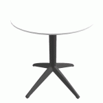 TABLE DOCK Ø 60 PIED ANTHRACITE PLATEAU BLANC