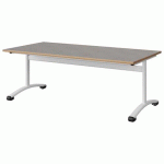 TABLE MALIBU 160X80 T3 DL STRA ALAISÉ BÉTON F186/BLC 9016
