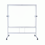 TABLEAU BLANC PIVOTANT PLUS DE BI-OFFICE, SURFACE DOUBLE FACE EN ACIER CÉRAMIQUE, STRUCTURE EN ALUMINIUM, 150 X 120 CM