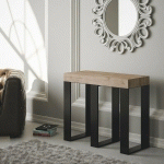 ITAMOBY - CONSOLE EXTENSIBLE 90X40/300 CM SINTESI PREMIUM CHÊNE NATURE STRUCTURE ANTHRACITE