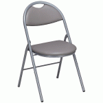 LOT 4 CHAISES PLIANTES CLAP PIÈTEMENT GRIS ALU TISSU ENDUIT PVC M2 GRIS - MANUTAN COLLECTIVITÉS