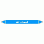 LOT DE 5 - MARQUEUR DE TUYAUTERIE - AIR CHAUD - NFX 08-105 - VINYLE LAMINÉ 450 X 52 MM
