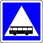 PANNEAU SIGNALISATION TRAVERSÉE VOIE BUS CL2 C20B - 500MM - KELIAS