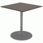 TABLE EKO 80X80 PLAT COMPACT PRALINE - PIÈTEMENT GRIS 9006 - MOBIDECOR