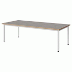 TABLE MALIBU 180X80 T2 4P STRA ALAISÉ BÉTON F186/BLC 9016